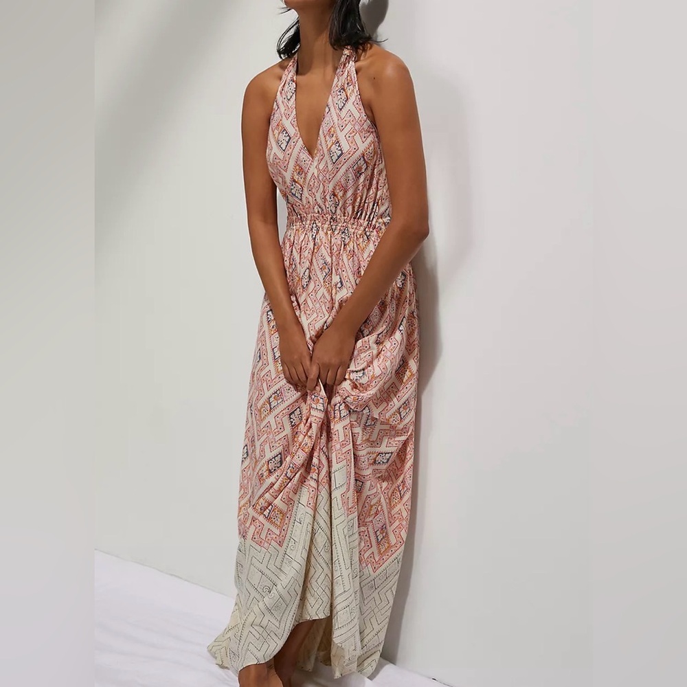 Anthropologie Linden Smocked Midi Dress